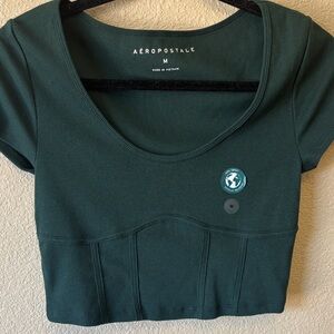 Aeropostale Women's Dark Green Crop Top